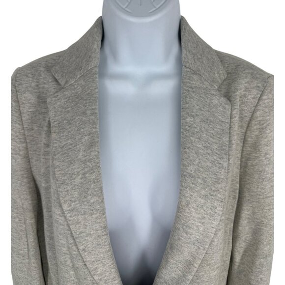 Zara Basic Womens Heather Gray Blazer Jacket With Pockets & Button Front Size M - Picture 2 of 14